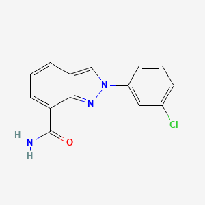 molecular formula C14H10ClN3O B10840752 2-(3-Chlorophenyl)-2H-indazole-7-carboxamide 