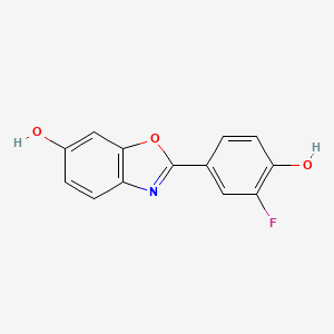 molecular formula C13H8FNO3 B10840755 2-(3-Fluoro-4-hydroxy-phenyl)-benzooxazol-6-ol 