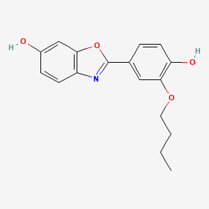 molecular formula C17H17NO4 B10840761 2-(3-Butoxy-4-hydroxy-phenyl)-benzooxazol-6-ol 