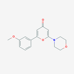 molecular formula C16H17NO4 B10840790 2-(3-methoxyphenyl)-6-morpholino-4H-pyran-4-one 