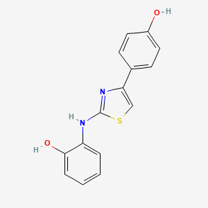 molecular formula C15H12N2O2S B10840845 2-(4-(4-Hydroxyphenyl)thiazol-2-ylamino)phenol 