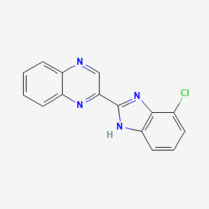 molecular formula C15H9ClN4 B10840876 2-(4-chloro-1H-benzo[d]imidazol-2-yl)quinoxaline 