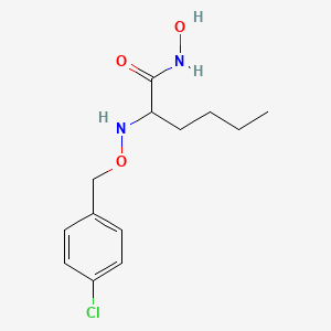 molecular formula C13H19ClN2O3 B10840899 2-(4-chlorobenzyloxyamino)-N-hydroxyhexanamide 