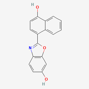 molecular formula C17H11NO3 B10840942 2-(4-Hydroxy-naphthalen-1-yl)-benzooxazol-6-ol 