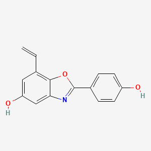 molecular formula C15H11NO3 B10840958 2-(4-Hydroxy-phenyl)-7-vinyl-benzooxazol-5-ol 