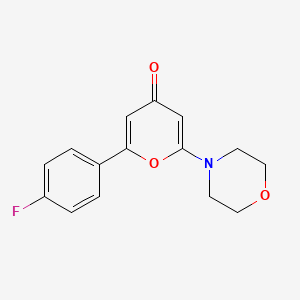 molecular formula C15H14FNO3 B10840966 2-(4-fluorophenyl)-6-morpholino-4H-pyran-4-one 