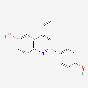 molecular formula C17H13NO2 B10840970 2-(4-Hydroxyphenyl)-4-vinylquinolin-6-ol 