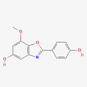 molecular formula C14H11NO4 B10841002 2-(4-Hydroxy-phenyl)-7-methoxy-benzooxazol-5-ol 