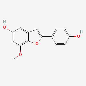 molecular formula C15H12O4 B10841010 2-(4-Hydroxy-phenyl)-7-methoxy-benzofuran-5-ol 