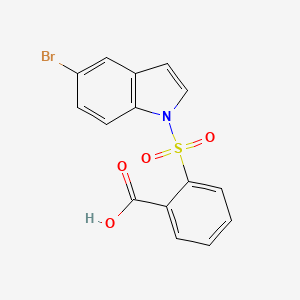 molecular formula C15H10BrNO4S B10841055 2-(5-Bromo-indole-1-sulfonyl)-benzoic acid 