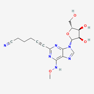 molecular formula C17H20N6O5 B10841061 2-(5-cyano-1-pent-1-ynyl)-N6-methoxyadenosine 