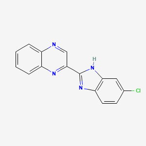 molecular formula C15H9ClN4 B10841064 2-(5-chloro-1H-benzo[d]imidazol-2-yl)quinoxaline 