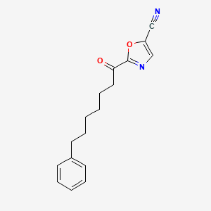 2-(7-Phenylheptanoyl)oxazole-5-carbonitrile