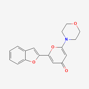 molecular formula C17H15NO4 B10841131 2-(benzofuran-2-yl)-6-morpholino-4H-pyran-4-one 