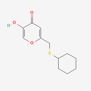 molecular formula C12H16O3S B10841162 2-(cyclohexylthiomethyl)-5-hydroxy-4H-pyran-4-one 