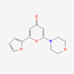 molecular formula C13H13NO4 B10841178 2-(furan-2-yl)-6-morpholino-4H-pyran-4-one 