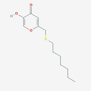 molecular formula C13H20O3S B10841211 2-(heptylthiomethyl)-5-hydroxy-4H-pyran-4-one 