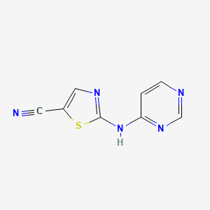 molecular formula C8H5N5S B10841238 2-(Pyrimidin-4-ylamino)thiazole-5-carbonitrile CAS No. 436852-19-6