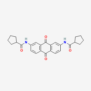 molecular formula C26H26N2O4 B10841380 2,7-Bis(cyclopentanecarbonamido)anthraquinone 