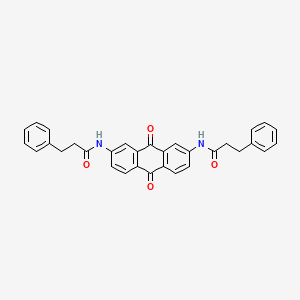 molecular formula C32H26N2O4 B10841384 2,7-Bis(phenylpropionamido)anthraquinone 