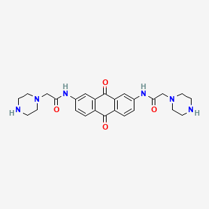 molecular formula C26H30N6O4 B10841400 2,7-Bis[2-(piperazino)acetamido]anthraquinone 