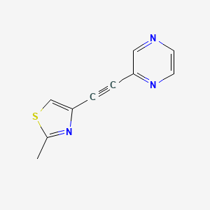 molecular formula C10H7N3S B10841427 2-[(2-Methyl-4-thiazolyl)ethynyl]pyrazine 