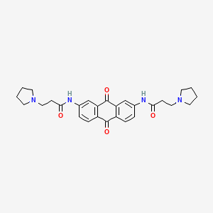 molecular formula C28H32N4O4 B10841438 2,7-Bis[3-(pyrrolidino)propionamido]anthraquinone CAS No. 209176-12-5