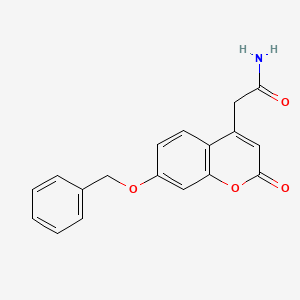 molecular formula C18H15NO4 B10841446 2-[7-(Benzyloxy)-2-oxo-2H-chromen-4-yl]acetamide 