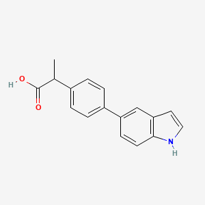 molecular formula C17H15NO2 B10841506 2-[4-(1H-Indol-5-yl)-phenyl]-propionic acid 