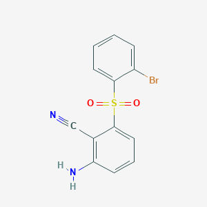 molecular formula C13H9BrN2O2S B10841511 2-Amino-6-(2-bromo-benzenesulfonyl)-benzonitrile 