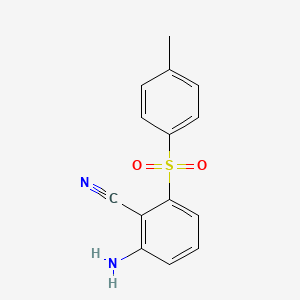 molecular formula C14H12N2O2S B10841533 2-Amino-6-(toluene-4-sulfonyl)-benzonitrile 