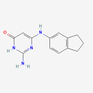 molecular formula C13H14N4O B10841541 2-Amino-6-(indan-5-ylamino)-3H-pyrimidin-4-one 