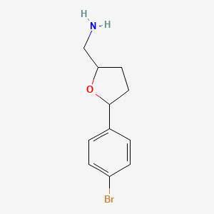 molecular formula C11H14BrNO B10841549 2-Aminomethyl-5-(p-bromophenyl)tetrahydrofuran 