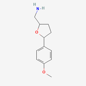 molecular formula C12H17NO2 B10841555 2-Aminomethyl-5-(p-methoxyphenyl)tetrahydrofuran 