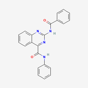 molecular formula C22H16N4O2 B10841589 2-Benzoylaminoquinazoline-4-carboxyanilide 