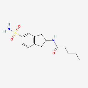 molecular formula C14H20N2O3S B10841596 N-(5-sulfamoyl-2,3-dihydro-1H-inden-2-yl)pentanamide 