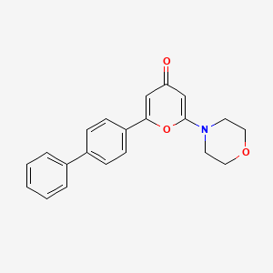 molecular formula C21H19NO3 B10841645 2-Biphenyl-4-yl-6-morpholin-4-yl-pyran-4-one 