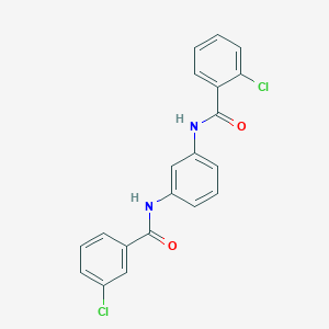 molecular formula C20H14Cl2N2O2 B10841646 2-chloro-N-(3-(3-chlorobenzamido)phenyl)benzamide 