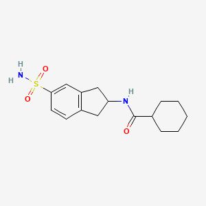 N-(5-sulfamoyl-2,3-dihydro-1H-inden-2-yl)cyclohexanecarboxamide