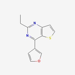 molecular formula C12H10N2OS B10841690 2-Ethyl-4-(furan-3-yl)thieno[3,2-d]pyrimidine 