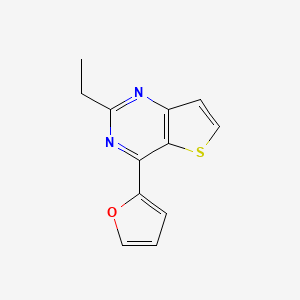 molecular formula C12H10N2OS B10841695 2-Ethyl-4-(furan-2-yl)thieno[3,2-d]pyrimidine 