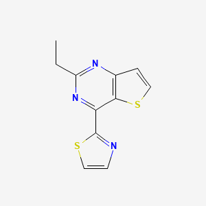 molecular formula C11H9N3S2 B10841704 2-Ethyl-4-(2-thiazolyl)thieno[3,2-d]pyrimidine CAS No. 443148-33-2