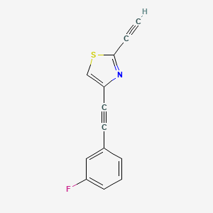 molecular formula C13H6FNS B10841715 Thiazole, 2-ethynyl-4-[2-(3-fluorophenyl)ethynyl]- CAS No. 878018-80-5