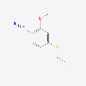 molecular formula C11H13NOS B10841794 2-Methoxy-4-(propylthio)benzonitrile 