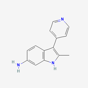 molecular formula C14H13N3 B10841859 2-methyl-3-(pyridin-4-yl)-1H-indol-6-amine 