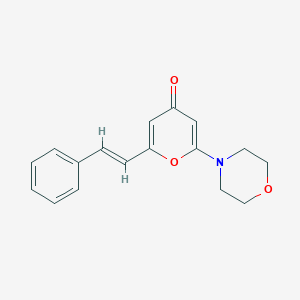 molecular formula C17H17NO3 B10841970 2-morpholino-6-styryl-4H-pyran-4-one 