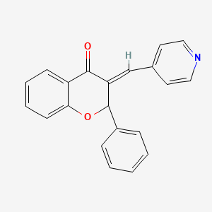 molecular formula C21H15NO2 B10842140 (3E)-2-phenyl-3-(pyridin-4-ylmethylidene)chromen-4-one 