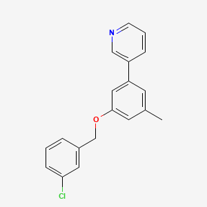 molecular formula C19H16ClNO B10842273 3-(3-(3-Chlorobenzyloxy)-5-methylphenyl)pyridine 