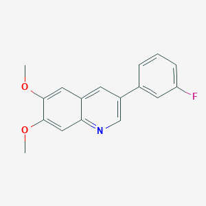 molecular formula C17H14FNO2 B10842333 3-(3-Fluoro-phenyl)-6,7-dimethoxy-quinoline 