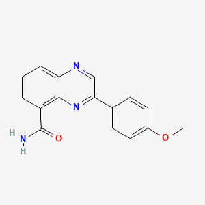 molecular formula C16H13N3O2 B10842464 3-(4-Methoxyphenyl)quinoxaline-5-carboxamide 